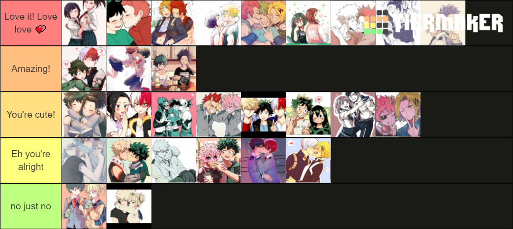 Mha Ships Tier List (community Rankings) - Tiermaker