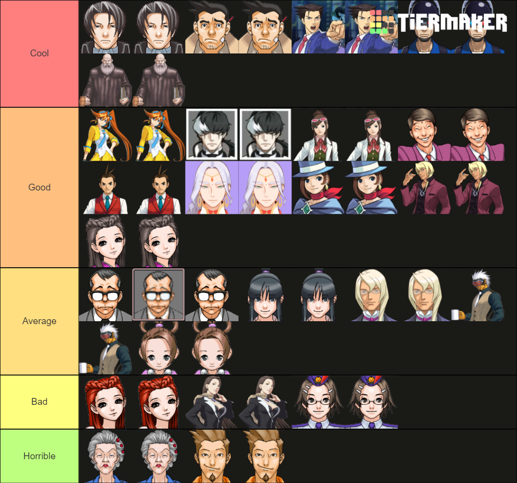 Ace Attorney Main Characters Tier List (Community Rankings) - TierMaker