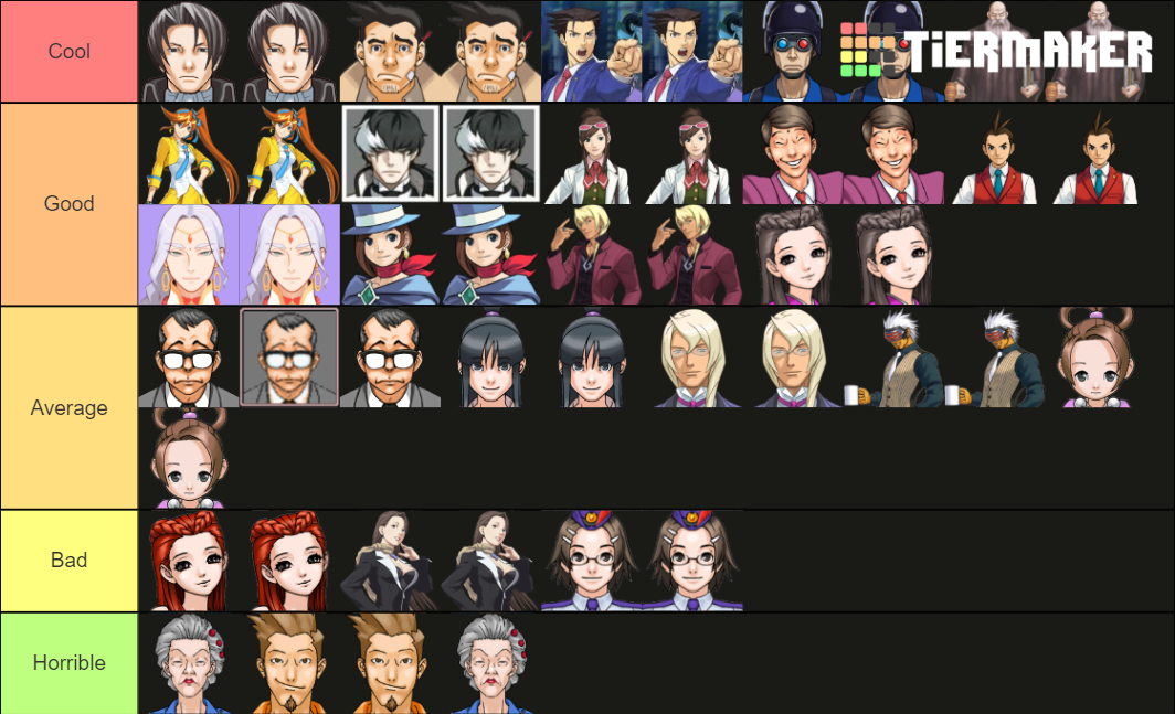 Ace Attorney Main Characters Tier List (Community Rankings) - TierMaker