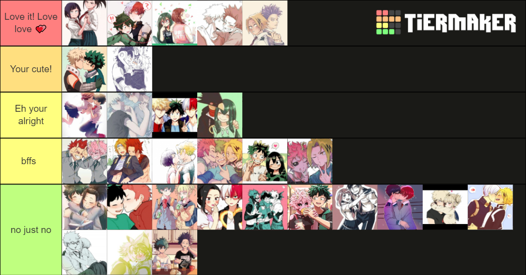 mha ships Tier List (Community Rankings) - TierMaker