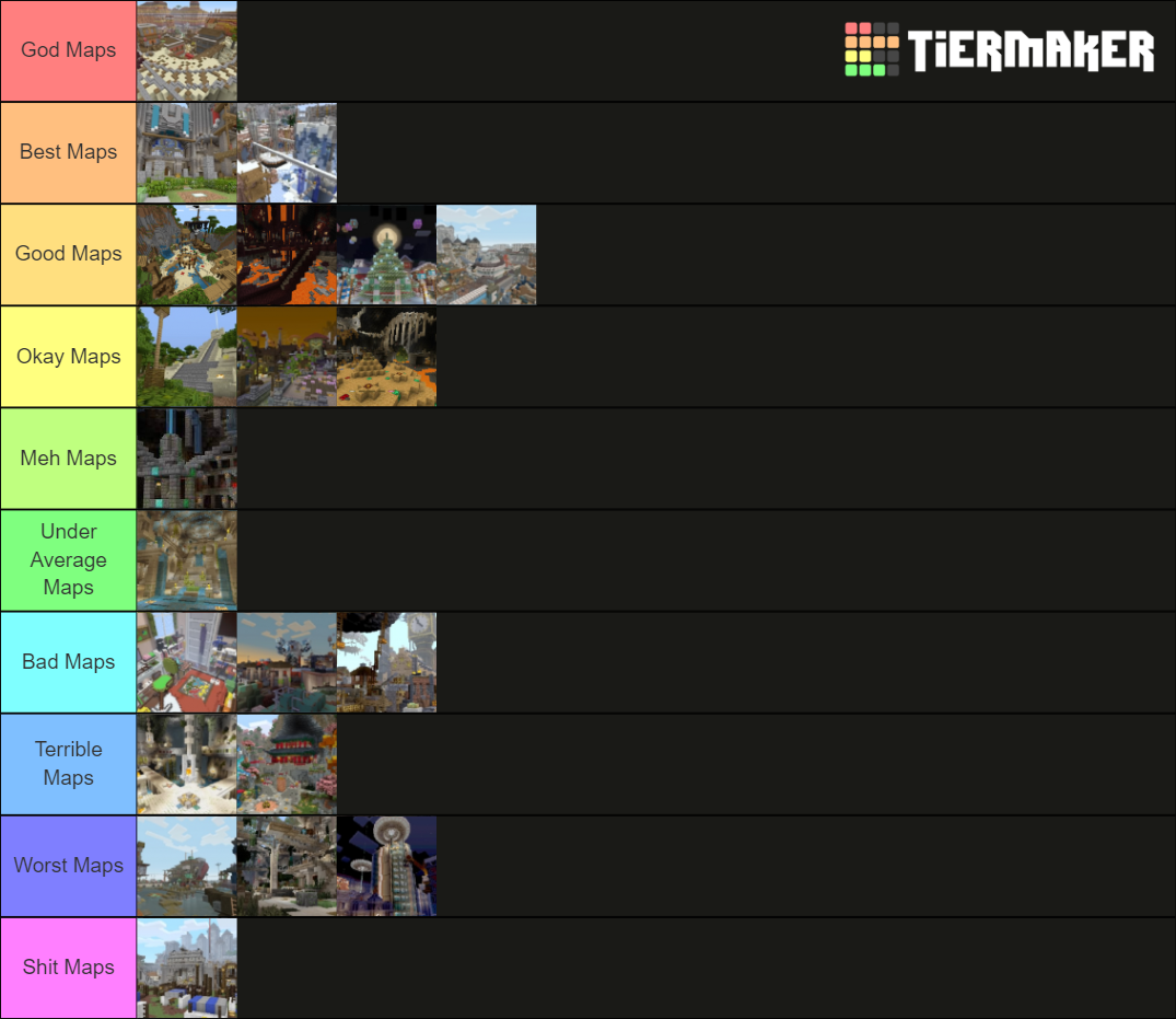 Minecraft Battle Mode Maps Tier List (Community Rankings) - TierMaker