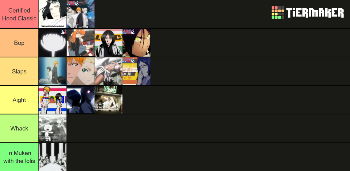 Bleach Openings Tier List Rankings) TierMaker