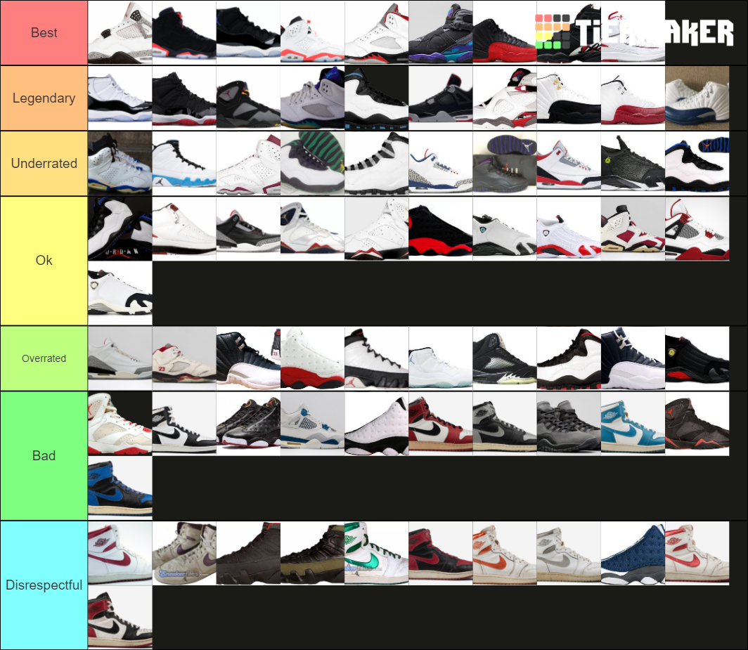 Ranking Every OG Air Jordan Colour-Way (1-14) Tier List (Community ...