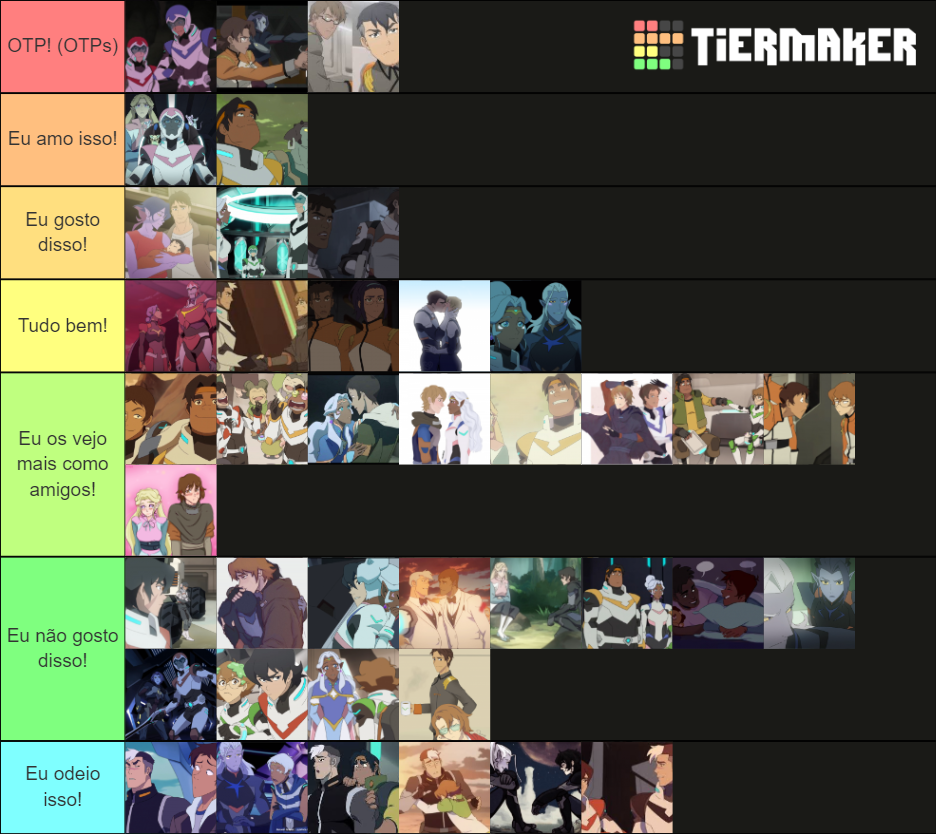 Rank the Voltron ships! Tier List Rankings) TierMaker