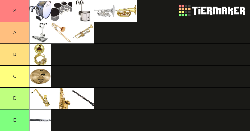 Marching Band Instruments Tier List Rankings) TierMaker