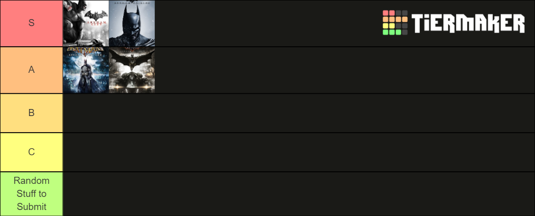 Batman Arkham Games Ranked Tier List (Community Rankings) - TierMaker