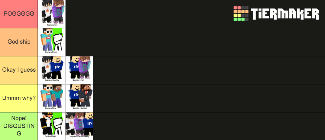 Dream SMP ships Tier List (Community Rankings) - TierMaker