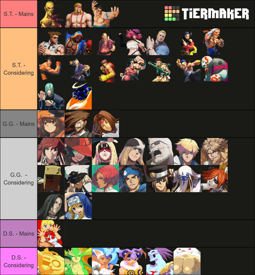 2D Fighting game characters Tier List Rankings) TierMaker