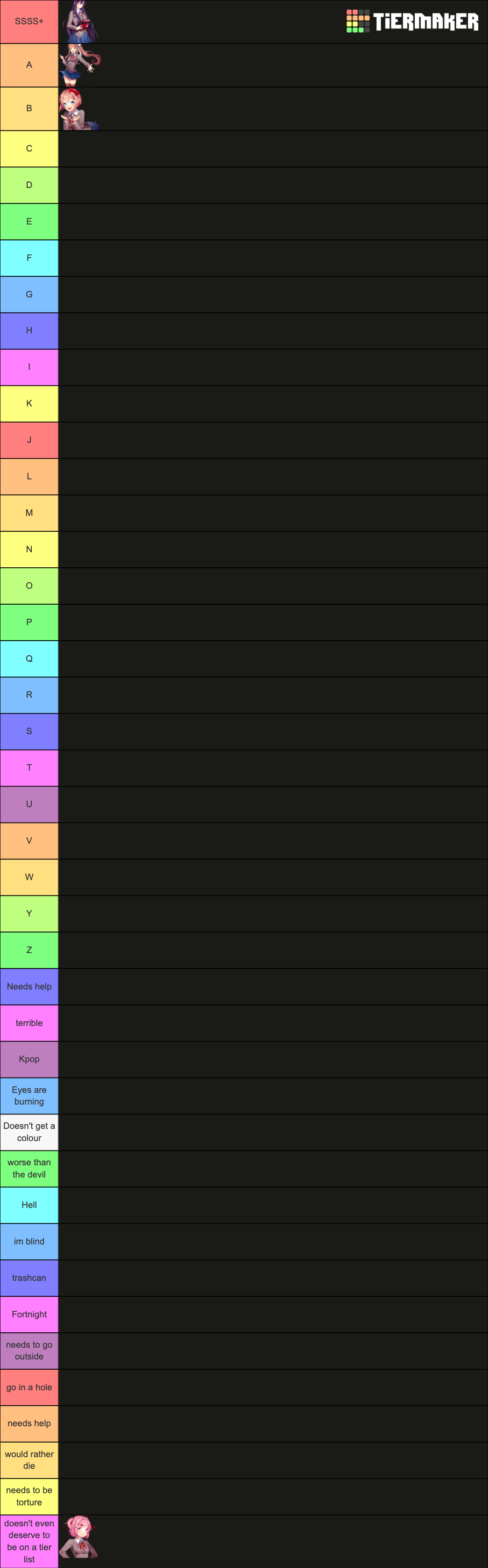 doki doki Tier List Rankings) TierMaker