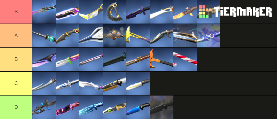 Valorant Knife Skins (Aug 2021) Tier List (Community Rankings) - TierMaker