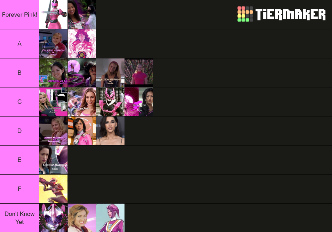 Power Rangers All Pink Rangers Tier List Community Rankings Tiermaker