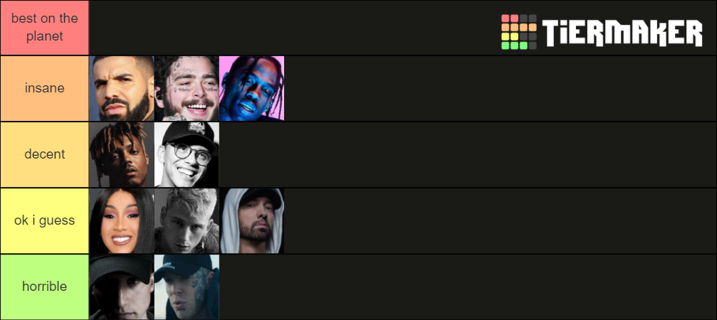 W Goat Rappers goat rappers Tier List (Community Rankings) - TierMaker