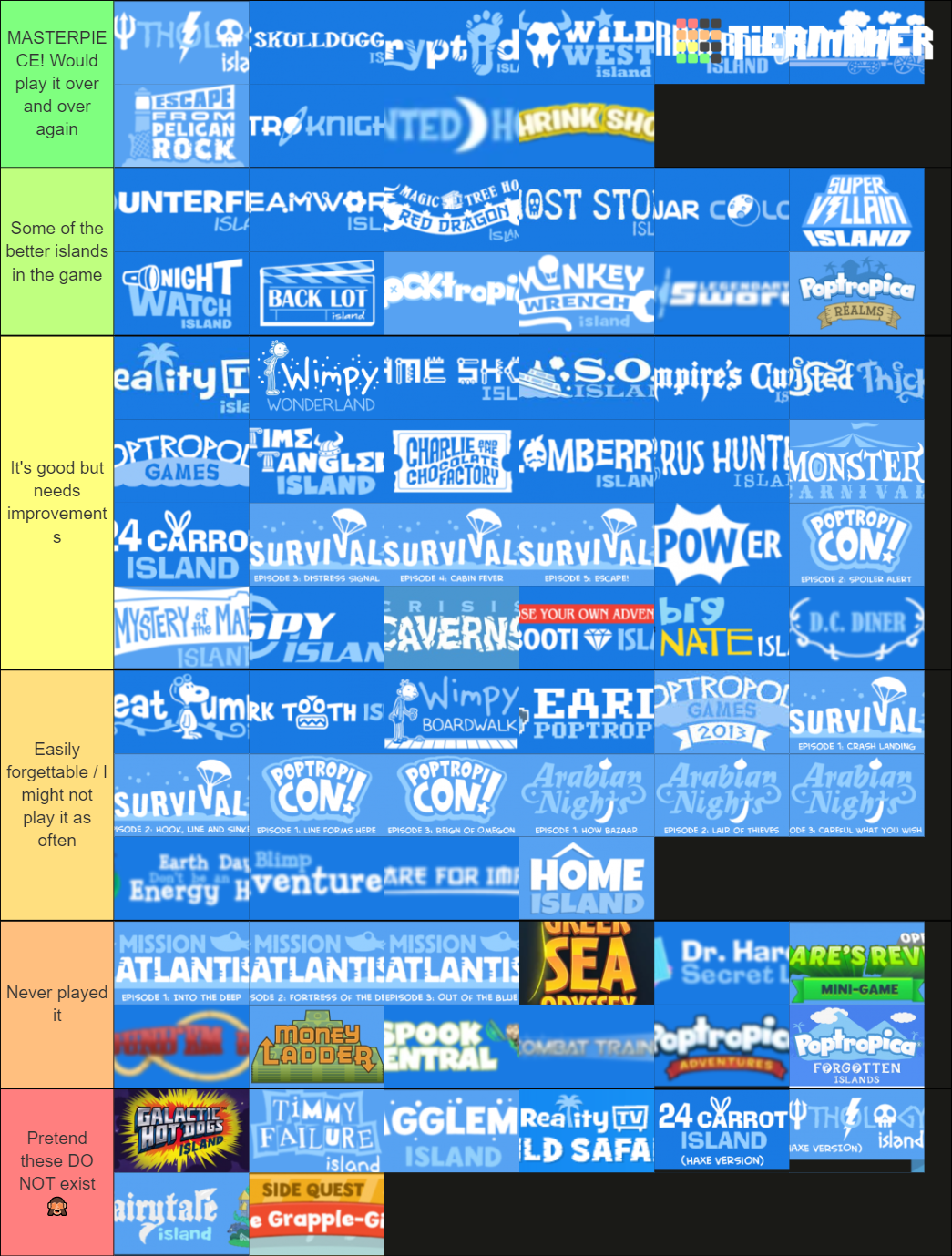 [Updated] Poptropica Islands Top (Sep. 2021) Tier List