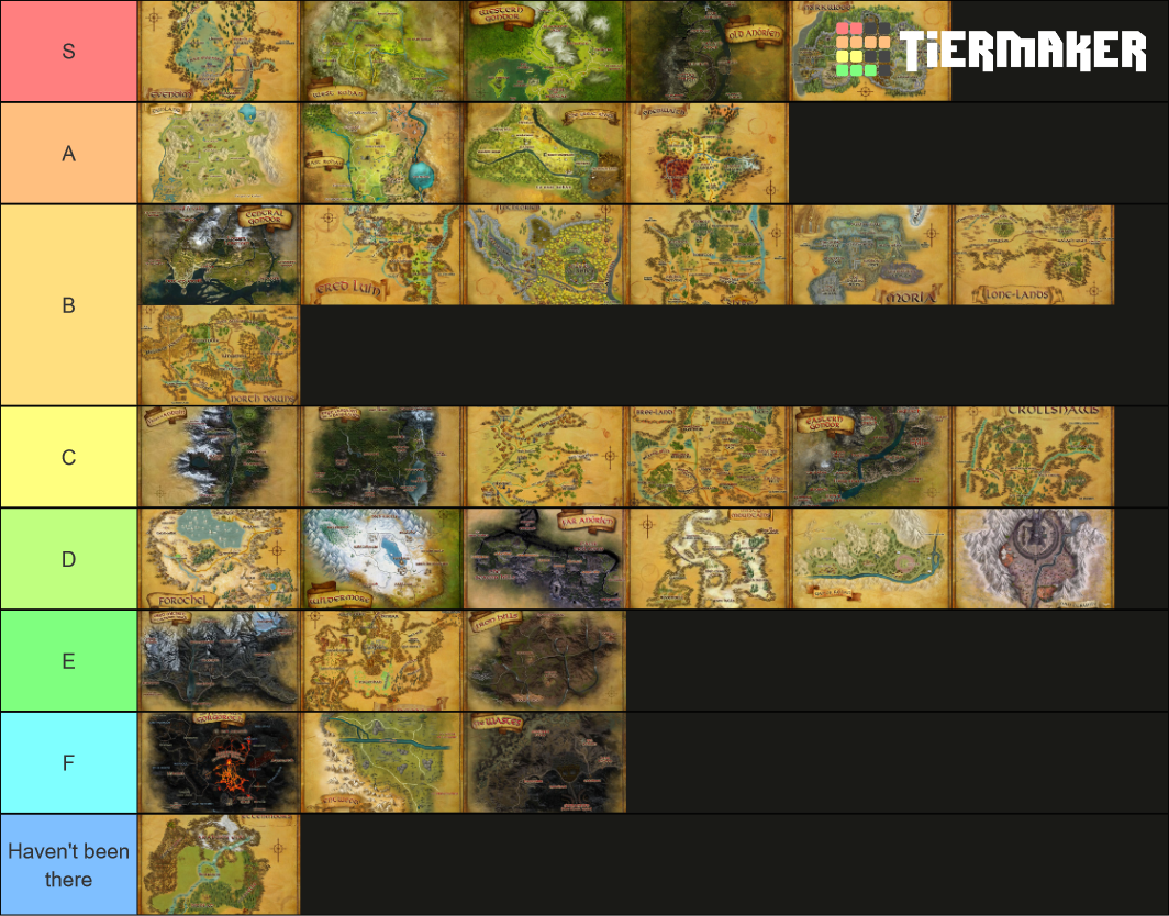 LOTRO Regions Tier List Rankings) TierMaker