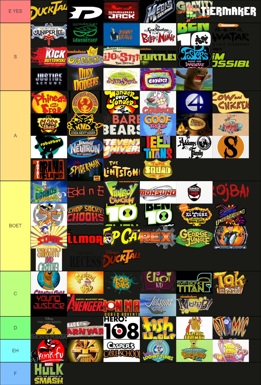 CARTOON INTROS YE Tier List (Community Rankings) - TierMaker