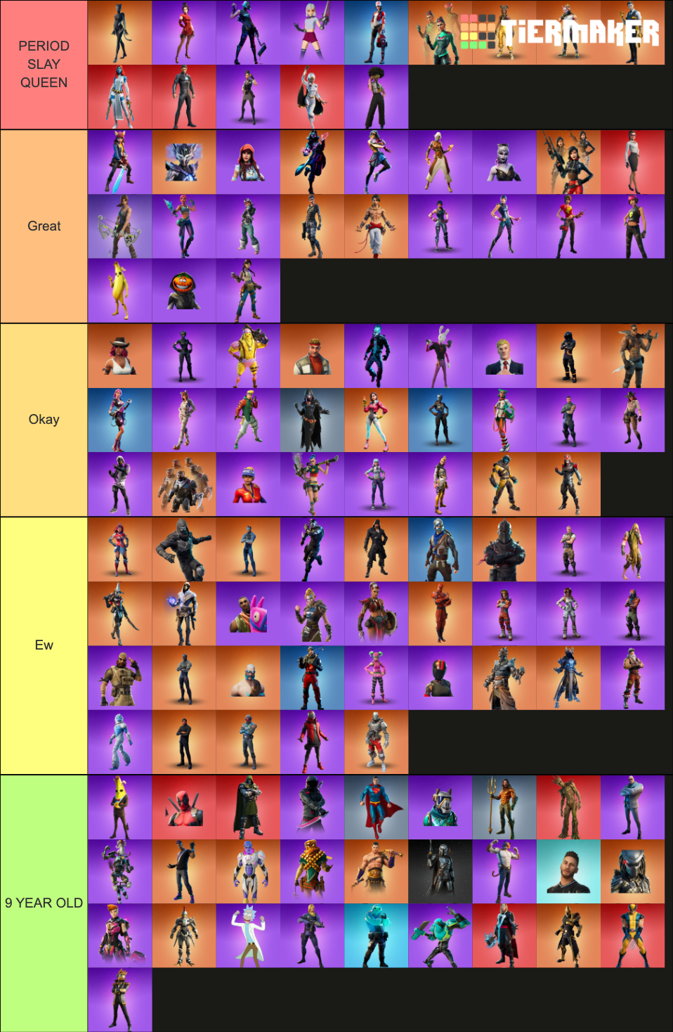 Ranking Battle Pass Skins Tier List (Community Rankings) - TierMaker