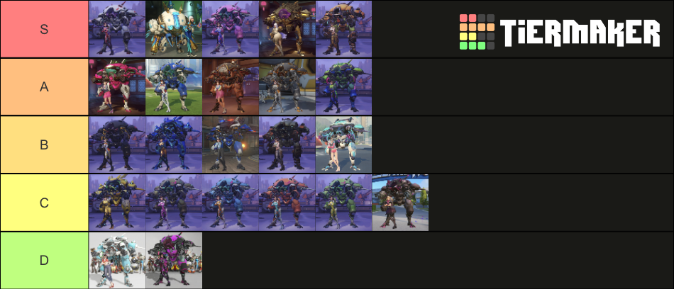 Dva skin (Sept 2021) Tier List (Community Rankings) - TierMaker