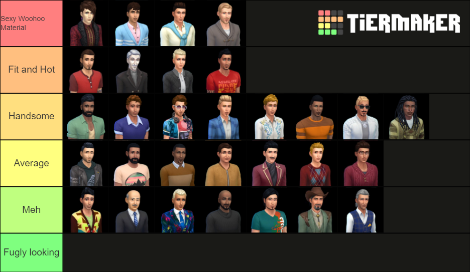 Sims 4 Male Townies Tier List (Community Rankings) - TierMaker