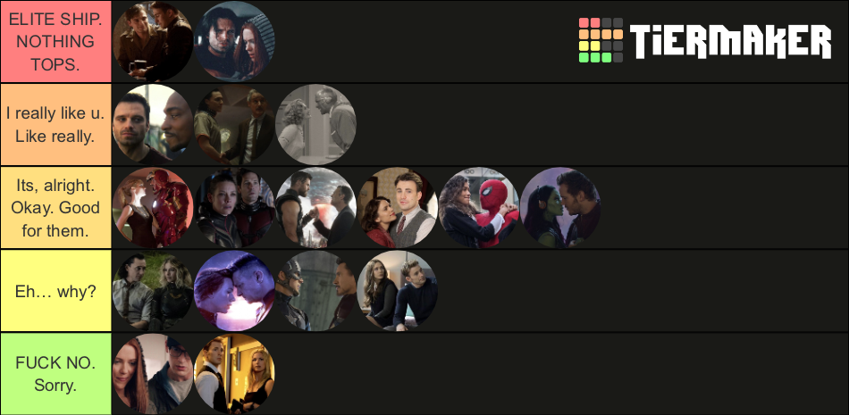 Marvel MCU - Ships Tier List (Community Rankings) - TierMaker