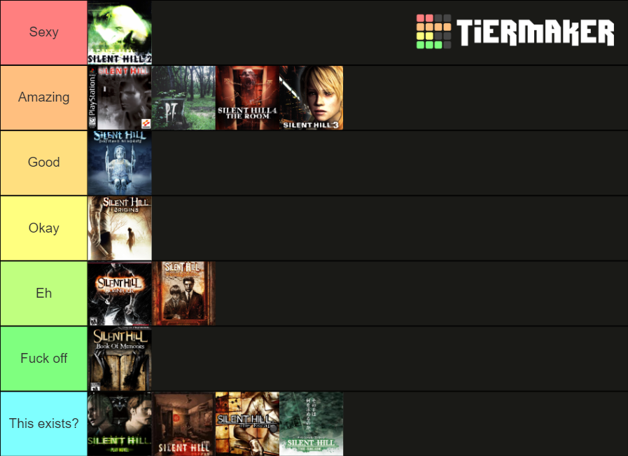 All Silent Hill Games Tier List Community Rankings Tiermaker 1117