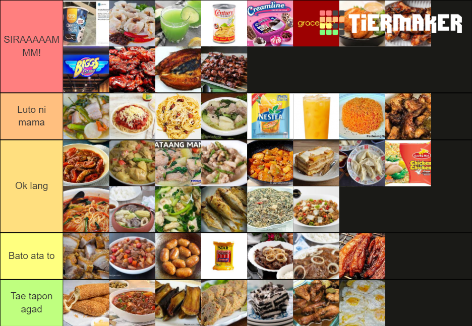Pisay Canteen Food LIst Tier List Rankings) TierMaker