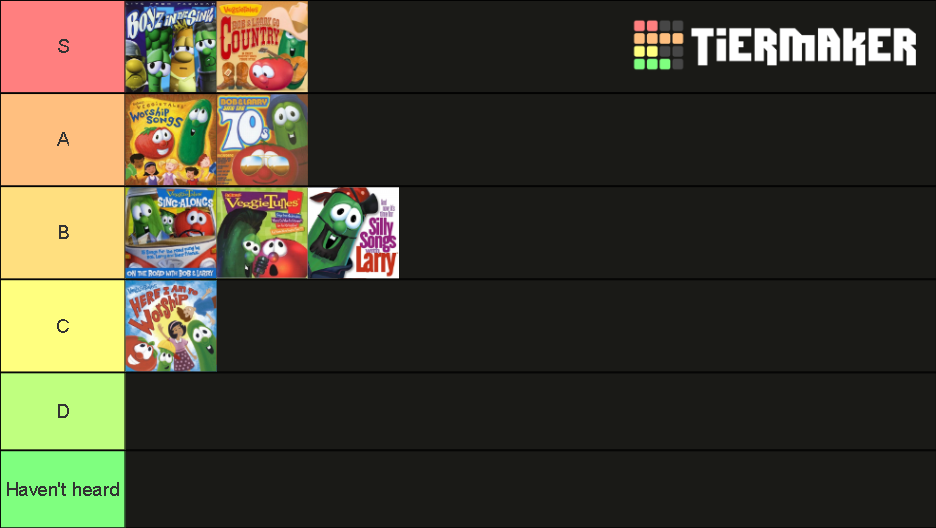 VeggieTales Albums Tier List (Community Rankings) - TierMaker