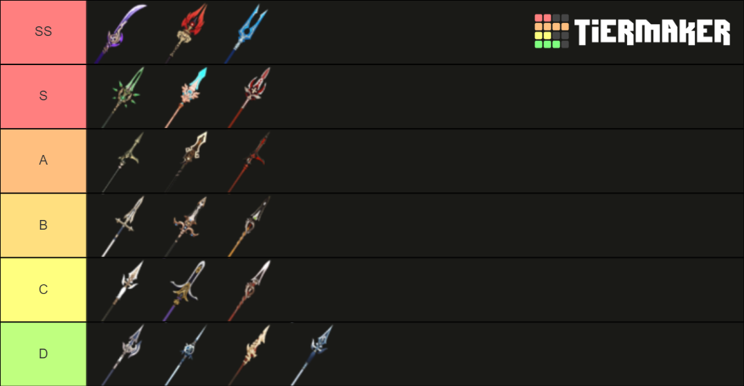 Hu Tao weapon Tier List (Community Rankings) - TierMaker