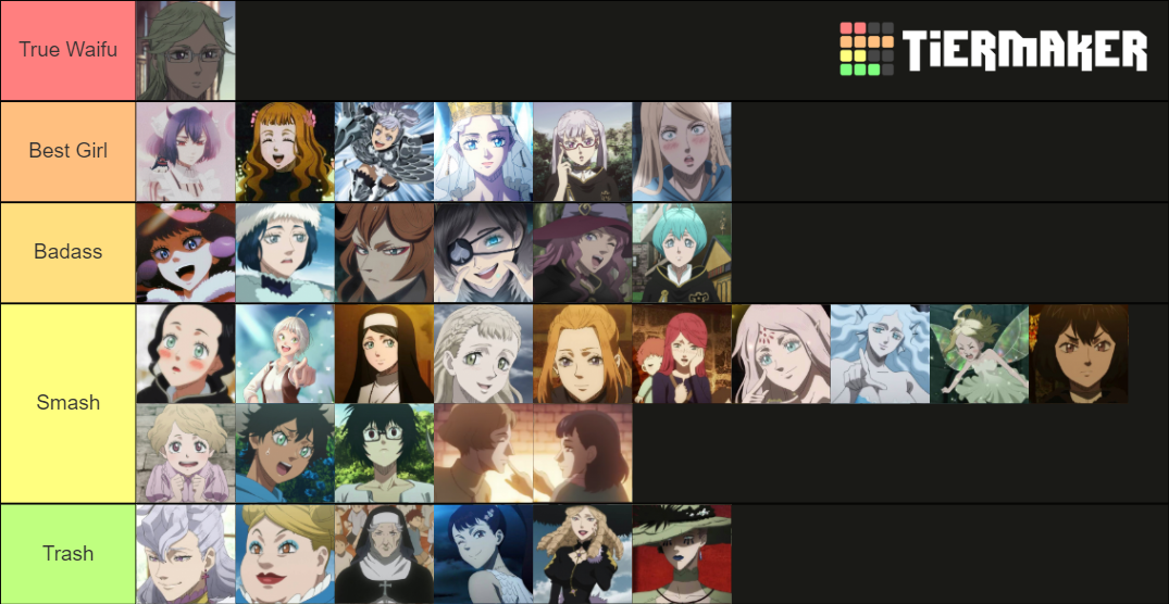 Black Clover Best Girl/Waifu Tier List Rankings) TierMaker