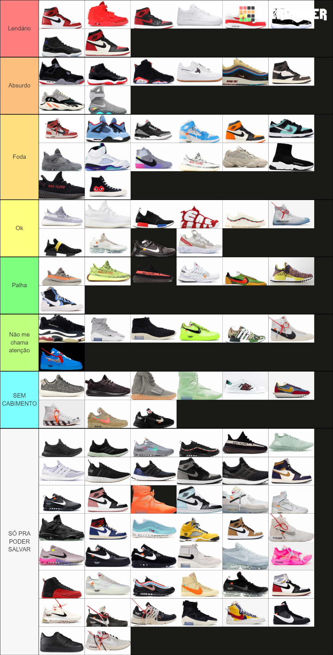The Definitive List of Sneakers Tier List (Community Rankings) - TierMaker