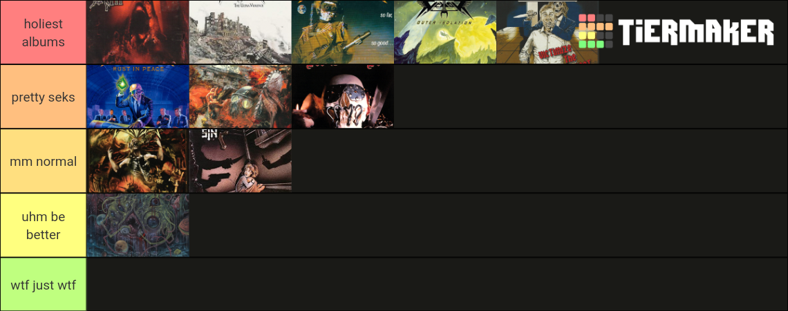 best metal albums Tier List (Community Rankings) - TierMaker