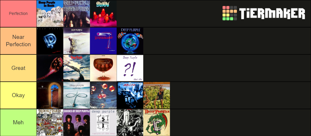 Deep Purple Albums (2021) Tier List (Community Rankings) - TierMaker