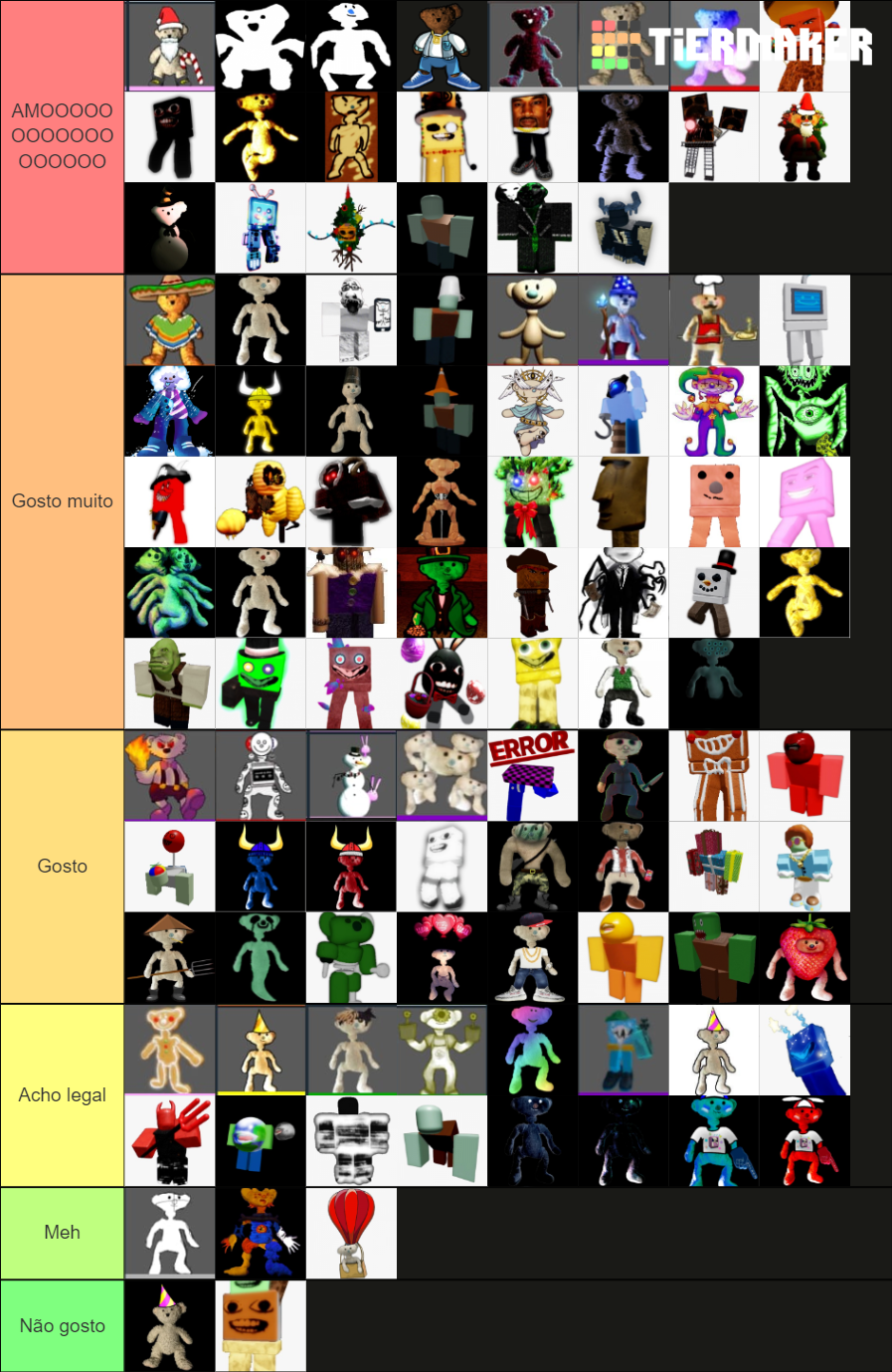 BEAR* Skins Tier List (Community Rankings) - TierMaker