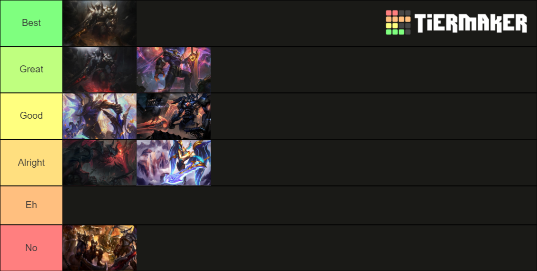 All Aatrox skins Tier List Rankings) TierMaker