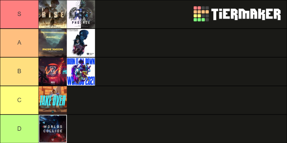 tier list maker league of legends worlds songs