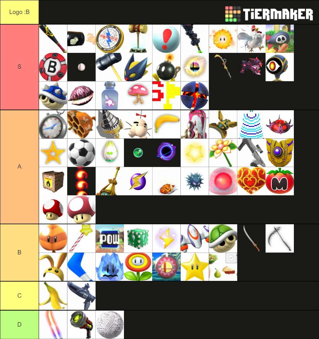 Smash Bros. Ultimate Items Tier List (Community Rankings) - TierMaker