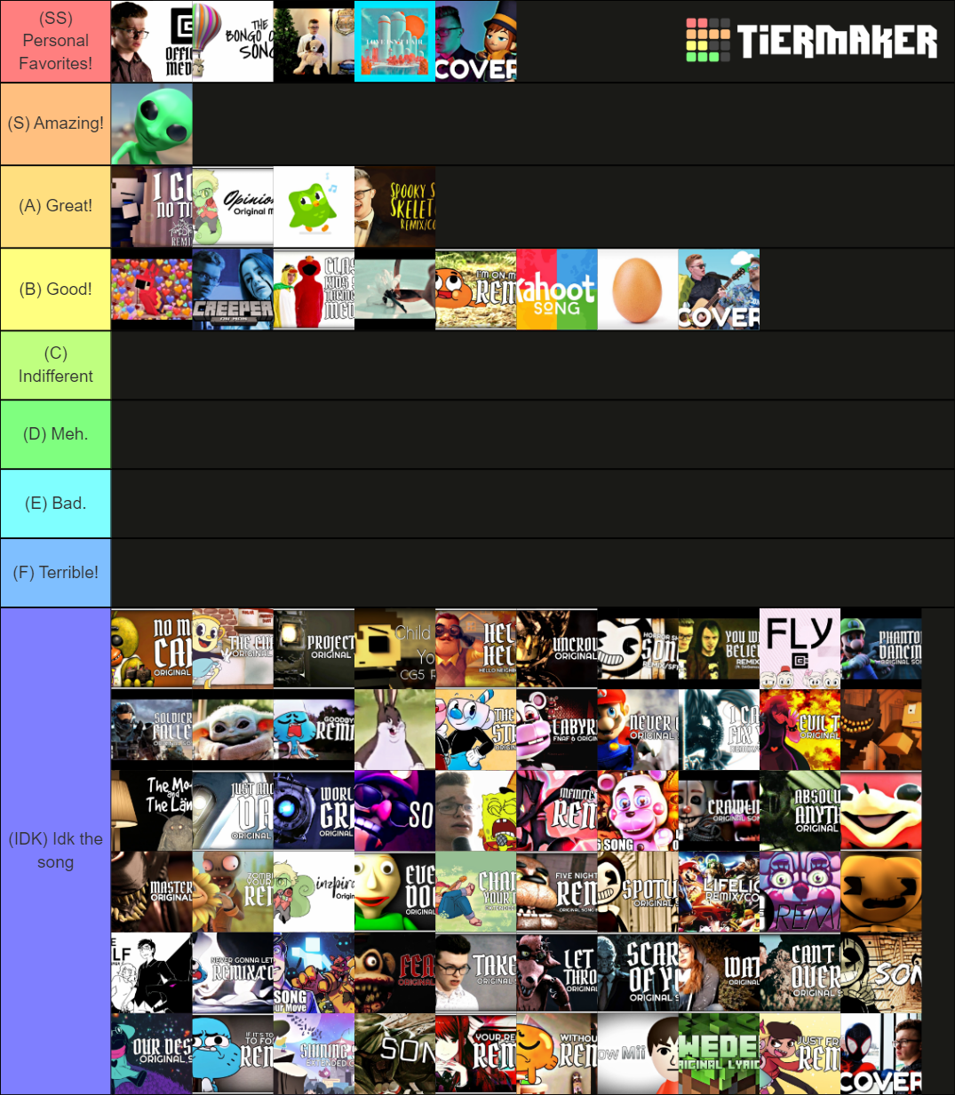 Cg5 (songs Covers Remixes) Tier List (community Rankings) - Tiermaker