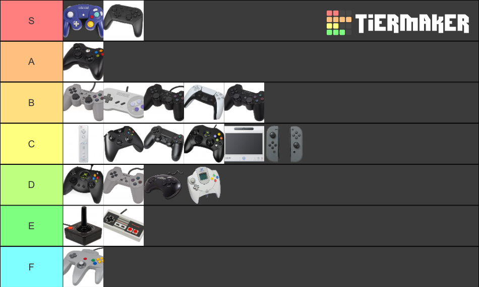 Video Game Controllers Tier List Rankings) TierMaker