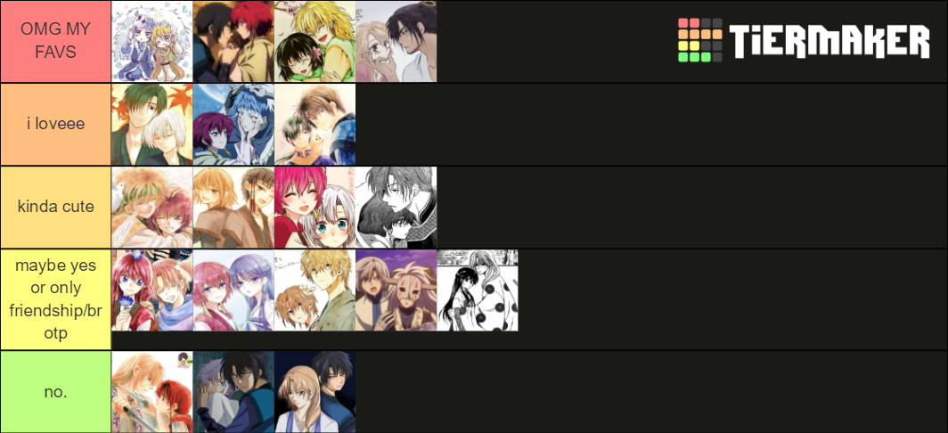 Akatsuki no yona ships Tier List (Community Rankings) - TierMaker