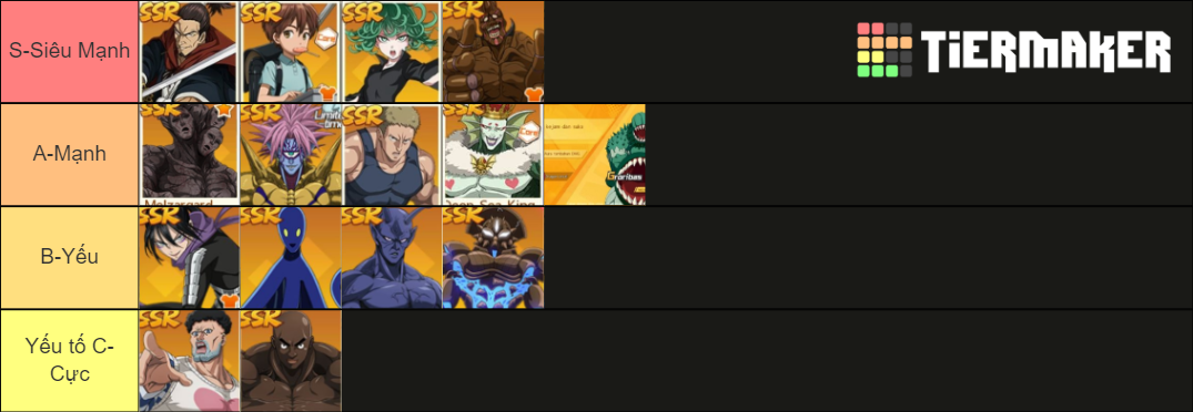 LIST SSR OPM Tier List (Community Rankings) - TierMaker