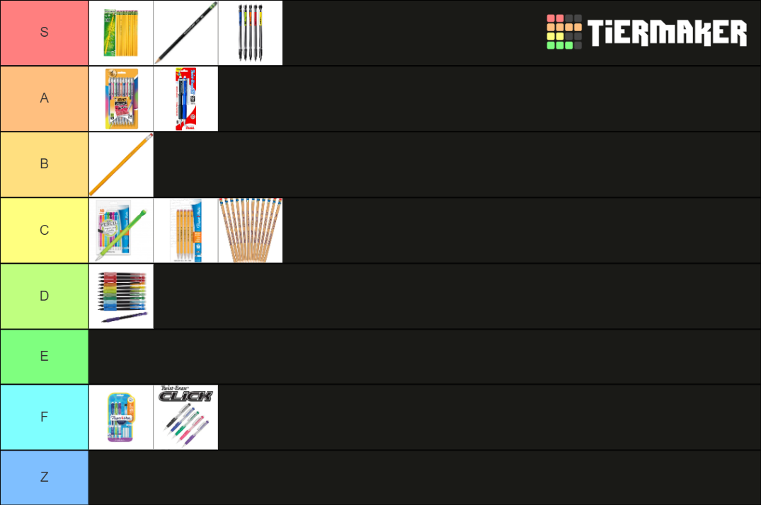 School Pencils Tier List Rankings) TierMaker