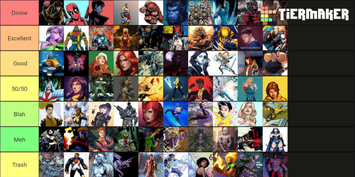 XMen (70 Mutants) Tier List Rankings) TierMaker