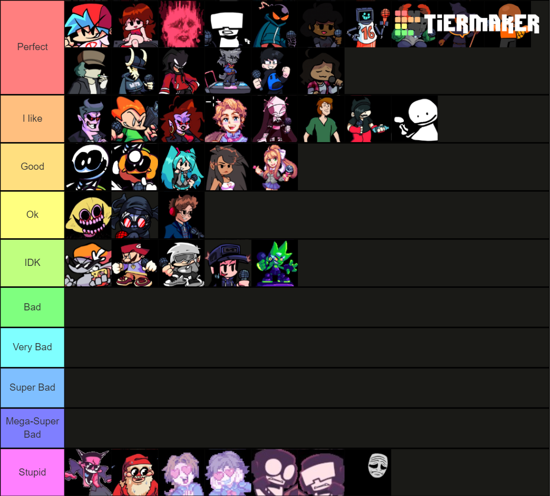 FNF Characters Tier List Community Rankings TierMaker