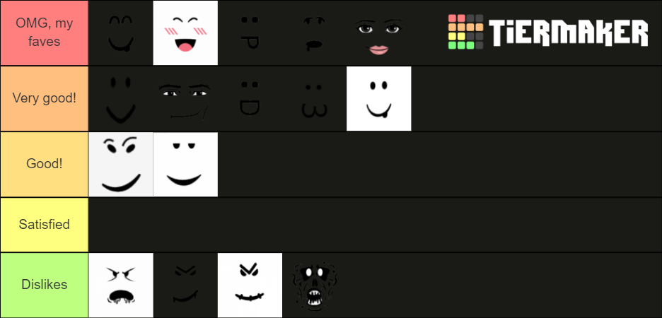 Roblox Faces Tier List Community Rankings Tiermaker Roblox Faces Tier List Community Rankings Tiermaker