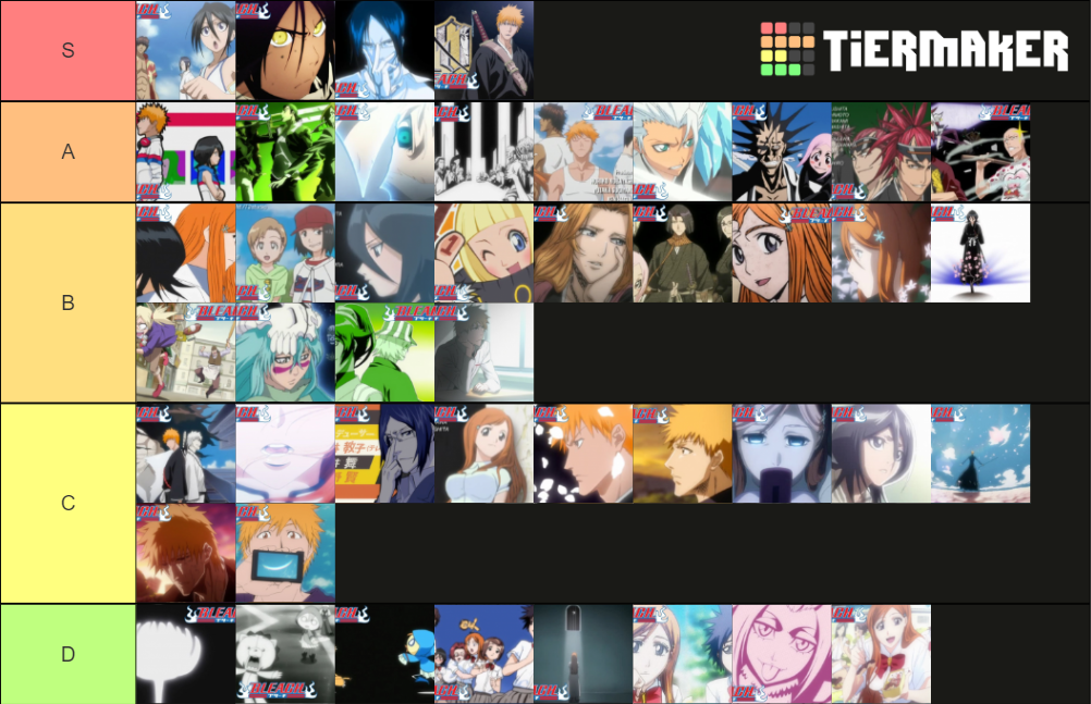 Bleach Anime Opening/Ending Tier List Rankings) TierMaker