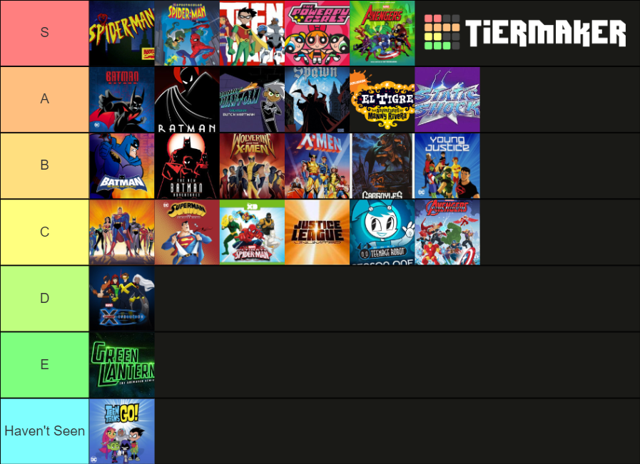 animated-superhero-shows-tier-list-community-rankings-tiermaker