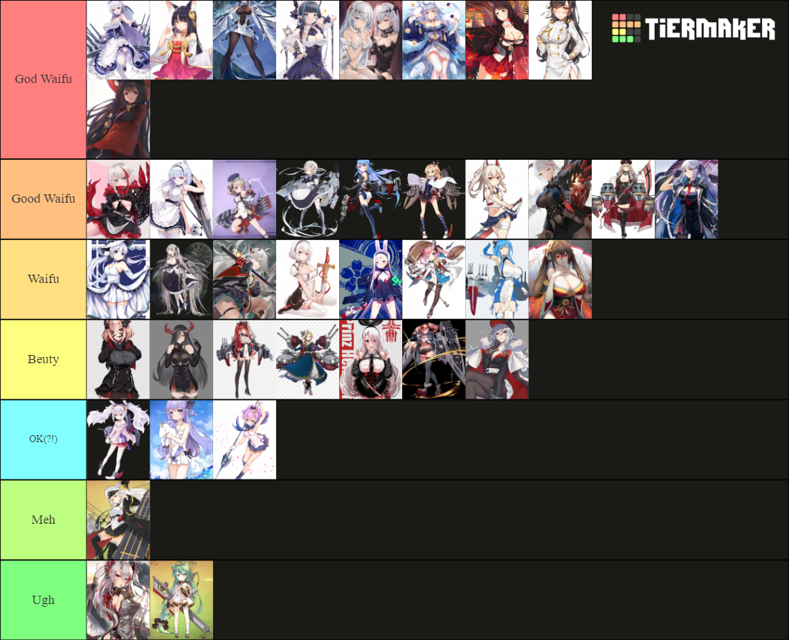 Azur Lane Waifu Tier Tier List Rankings) TierMaker