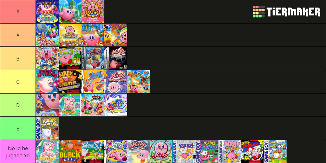 Kirby Game Tier List Rankings) TierMaker
