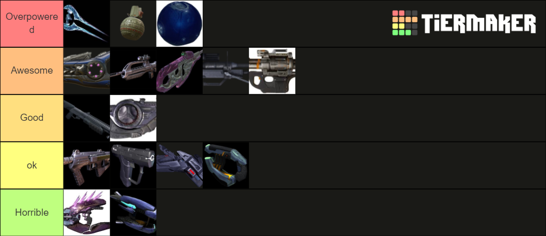 Halo 2 weapons Tier List (Community Rankings) - TierMaker