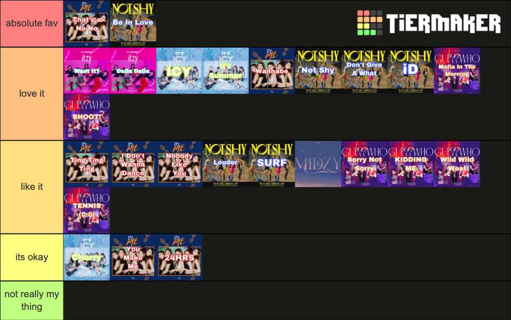 Itzy Songs (2021) Tier List (Community Rankings) - TierMaker