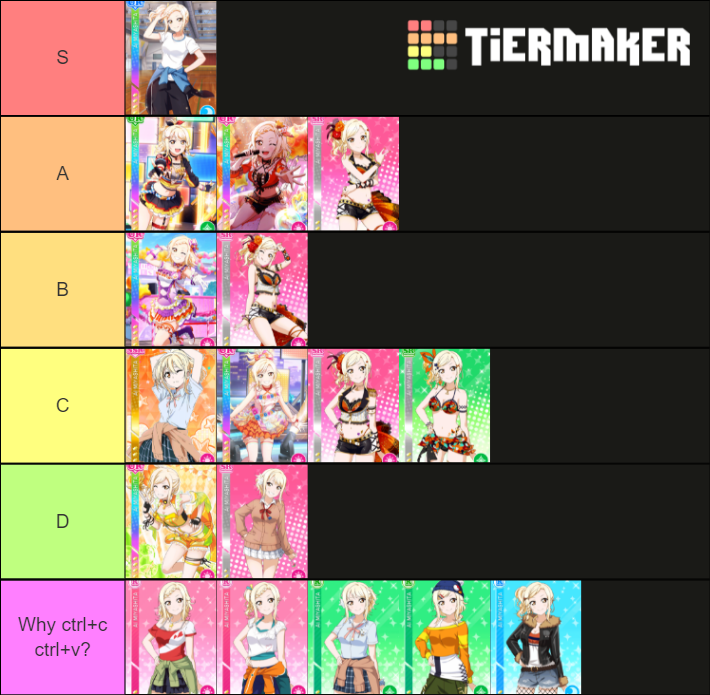 Miyashita Ai ALL SIF cards Tier List Rankings) TierMaker